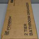 Forbena Bathroom Organizer Countertop, Counter Organizer for Bathroom Decor, Wooden Sink Shelf for Vanity Storage, Makeup Tray for Perfume Skincare Bedroom Kitchen Corner (2 Tier, White and Gold)