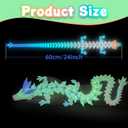 3D Printed Dragon - 24 inch Large Pearly Sheen Articulated Dragon Fidget Toy, 3D Printed Gift for Birthday, Figurine Decor(Glow Rainbow)