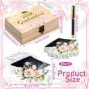 Resurhang 60 Pcs Pink Floral Rose Graduation Wood Card Box Giveaways 2026 for Guests Keepsake Box 2026 Advice and Wishes Cards with Pen Class of 2026 Gifts for The Grad Party Decorations