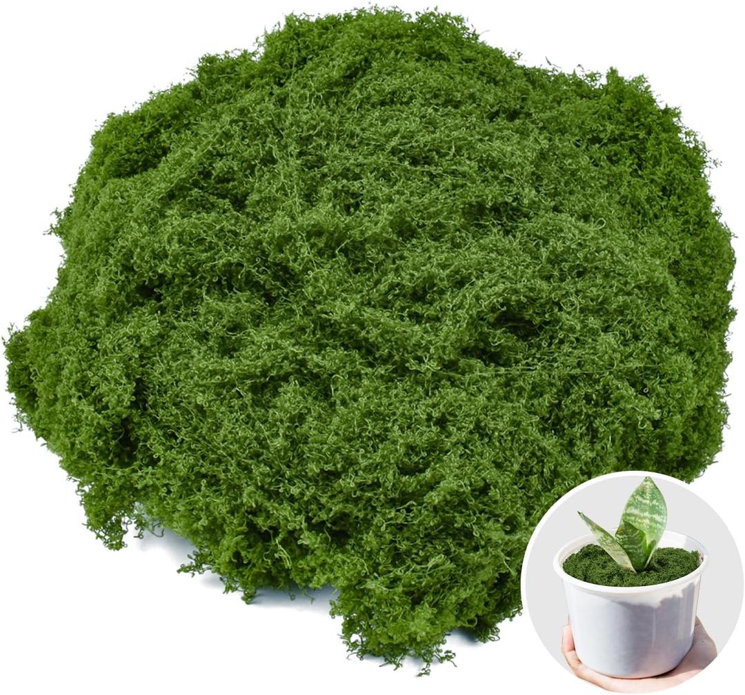 Fake Green Moss 7 oz Decorative Artificial Moss for Crafts Artificial Dark Faux Moss for DIY Table Centerpieces Wedding Party Decor Fairy Garden Floral
