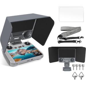 FPVtosky RC 2 Controller More Protector Kit for DJI Mini 4 Pro / Flip Accessories, Kit includes RC 2 Sun Hood Cover, RC 2 Lanyard, RC 2 Screen Protection x 2, DJI RC 2 Accessories, DJI Air 3 Accessories