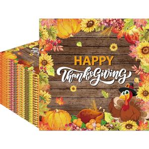 Fitumiw 80Pcs Happy Thanksgiving Paper Napkins Fall Autumn Thanksgiving Harvest Disposable Napkins Turkey Printed Decorative Napkins for Party Supplies Table Decor