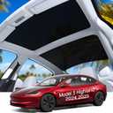 Sunshade Roof for Model 3 Highland Sunroof Window Sunshade Foldable SunshadeCompatible with Tesla Model 3 2024-2025 Accessories (2 of Set) (Black)