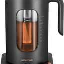 Electric Tea Kettle, INTASTING Glass Electric Kettle with tea Infuser and Precise knob temperature control, 1200W Fast Heating, BPA-Free, Easy to Clean, for Tea and coffee, 1 Liter (Dark Gray)