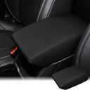 INTGET Car Center Console Armrest Cover for 2024 Subaru Forester Accessories 2019 2020 2021 2022 2023 Leather Middle Arm Rest Box Lid Cover Seat Pad Protector(Black Stitiches,2019-2024)