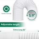 Portable Air Conditioner Hose, 5.9"Diameter & 82"Length, Anti-Clockwise Thread, AC Exhaust Vent Duct Hose, Universal AC Tube Hose Kit Parts Accessories