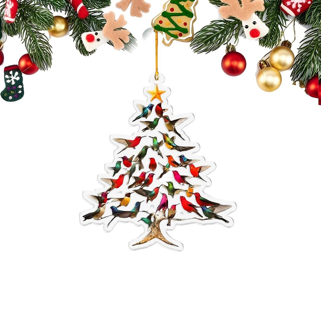 Christmas Ornaments 2025,Personalized Christmas Ornaments, Unique Acrylic Suncatcher,Stained Glass Style-Christmas Tree， Fun Acrylic Decoration Gifts