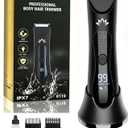 Suttik Manscape Body & Pubic Hair Trimmer for Men, Groin & Ball Trimmer Men, Electric Razor Mens Grooming Kit, Body Groomer Ball Shaver for Smooth Wet/Dry Shaving, Led Light