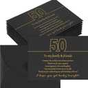 100 Pcs Birthday Ticket Envelopes for Guests 4.3x3.15 in Tickets Holder with Heart Shaped Clasp Thank You Message for Birthday Party Favors Souvenirs Gifts Supplies(50th)