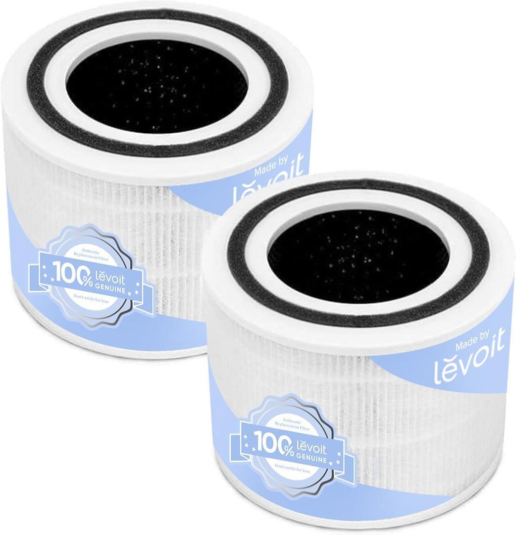 Levoit Core 300-P Air Purifier Genuine Replacement Filter, Core300S-P Filter, AHAM VERIFIDE, Supports HEPA Sleep Mode, High-Efficiency Activated Carbon, Removes Smoke Odor, Allergens,Core 300-RF,2Pack