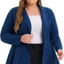 Agnes Orinda Women's Plus Size Blazer Notch Panel Work Business Casual Outfits Dressy Suit Jacket Peplum Blazers, Size 1X