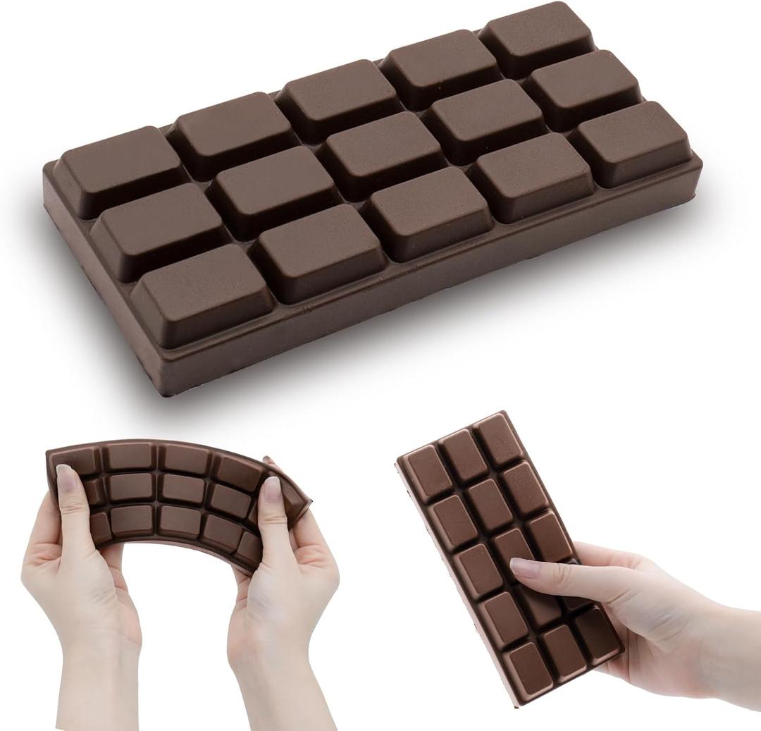 Chocolate Squishy Toy, Slow Rising Stress Relief Squeeze Fidget Toy, Soft Simulation Food Squeeze Toy for Anxiety Relief, Party Favor, Gift for Kids & Adults