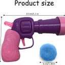 Cat Fetch Toy Launcher with 50 Colorful Pom Pom Balls, Cat Balls Fetch Toy Interactive Manual Thrower for Cats, Funny Cat Toy Gun for Bored Indoor, Pink and Purple (13 cm)