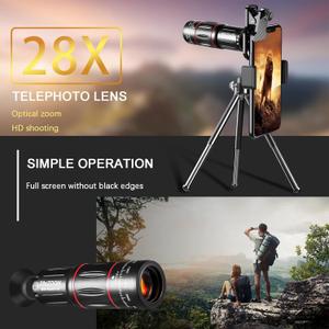 Phone Camera Lens Kit Upgraded Version Telephoto 28X Wide Angle 0.6X Macro 20X Fisheye