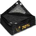 Shade&Beyond 70% Black Shade Cloth with Grommets, 10'x12' Durable Garden Shade Cloth with UV Protection,Plant Covers Freeze Protection for Greenhouse, Plant Shade, Patio, Dog House, GN7001