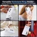 Magnetic Stand for Samsung Galaxy S25 Plus Case [Military Grade Drop Protection] with Kickstand, Matte Translucent Slim Case for S25 Plus 6.7", White