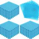 50 Pcs Modular Interlocking Floor Mats Drainage Tiles Pool Floor Mat 11.8'' x 11.8'', Non Slip TPE Soft for Outdoor Shower Greenhouse Bathroom Pool(Sky Blue)