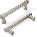 khtumeware 2 Pack Brushed Satin Nickel Cabinet Pulls 3-3/4 Inch Hole Center Solid Drawer Pulls Dresser Handles Cabinet Hardware