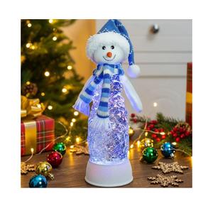 Christmas Snow Globe Lantern Indoor Decor Snowman Christmas with Music,6H Timer,USB Lined/Battery Operated Lighted Lantern for Christmas Festival Decoration Gifts