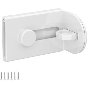 Sliding Door Lock, 90 Degree Door Hasp Latch Lock, Stainless Steel Security Right Angle Padlock with Screws for Push/Sliding/Barn Doors (1PC, White, Large)