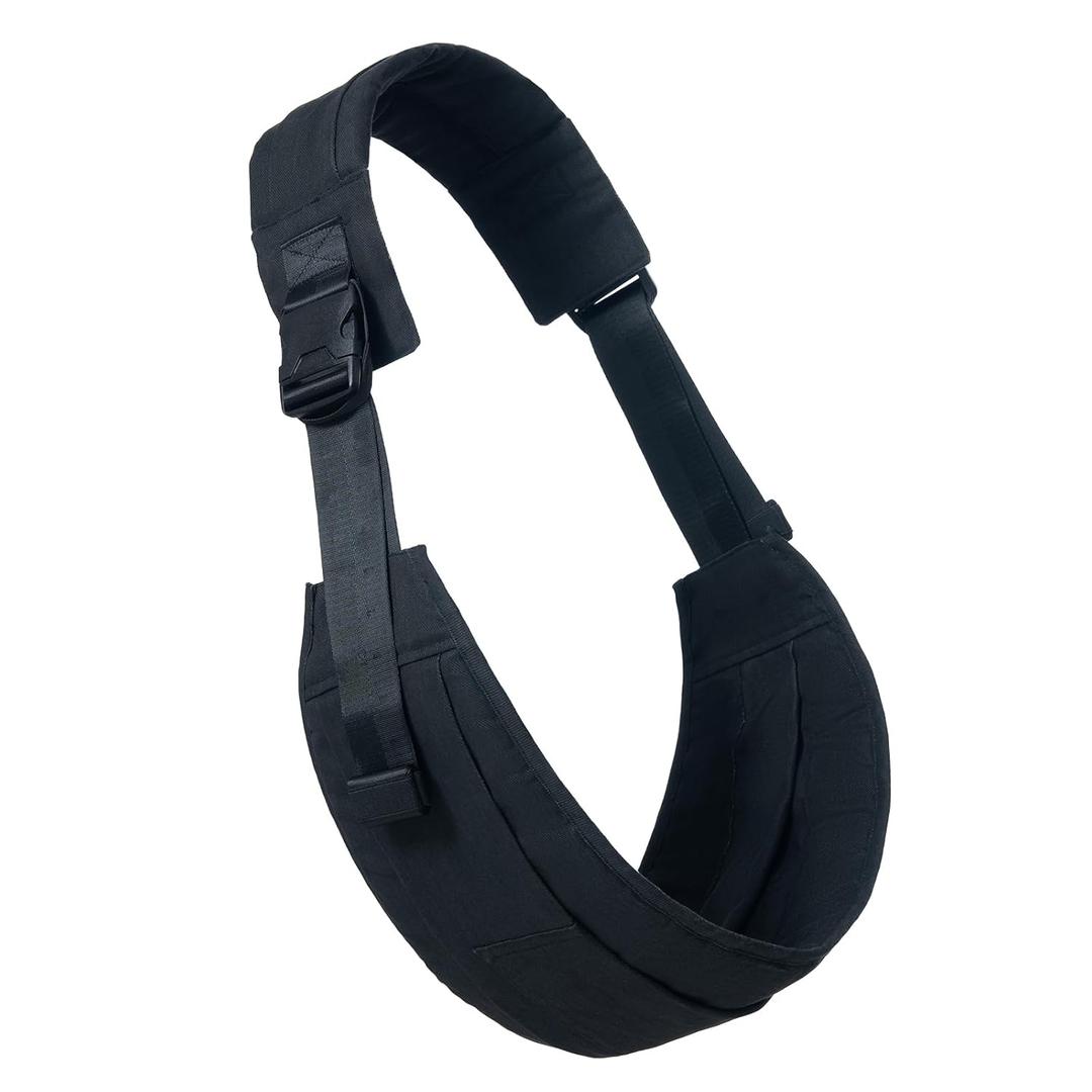 AUYEAZGO Toddler Carrier, Baby Sling Carrier - Premium Cotton, Large Seat & Back Support, with Large Pocket, One Size Fits Most, Ideal for 6-48 Months (16-44 lbs), Black, Small