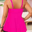 Plus Size Tankini Top Only - Flowy Bathing Suits Top Plus Size Swim Top 2025 Modest Swimsuits Top (Pink),20W