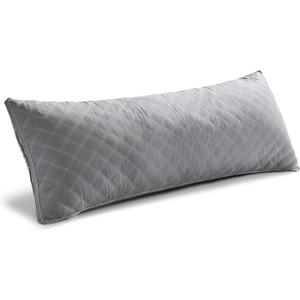 Oubonun Premium Adjustable Loft Quilted Body Pillows - Firm and Fluffy Pillow - Quality Plush Pillow - Down Alternative Pillow - Head Support Pillow - 21"x54" (Gray-gray Side)