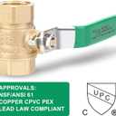 2PCS 3/4’’ NPT Ball Valve, Lead-Free Brass, Full Port Shut Off Valve