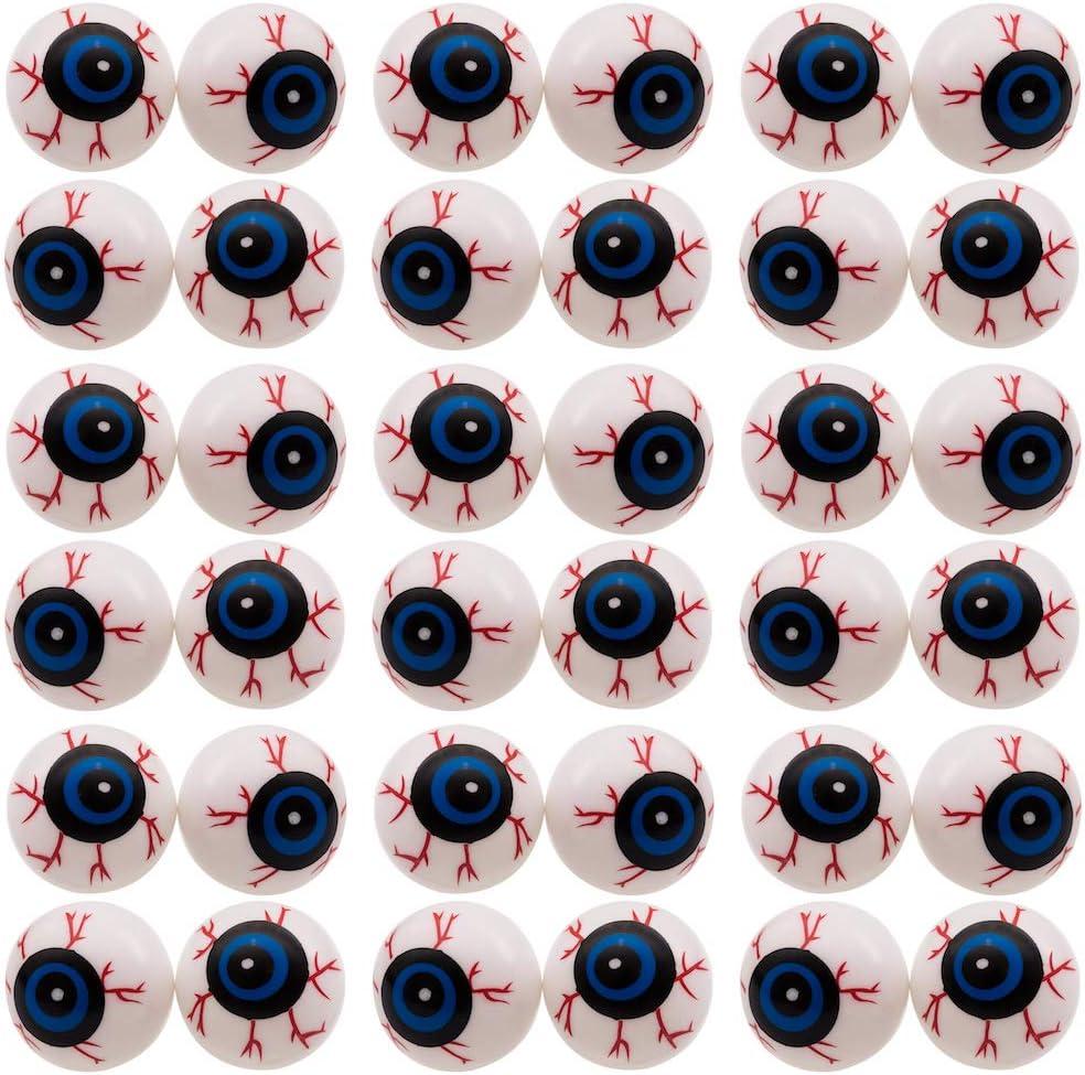 Halloween Eyeballs - 50 Pack Bag of 2" Plastic Eyeballs for Halloween Party Favor, Trick or Treat, Props and Decoration