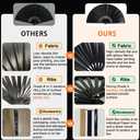 Large Folding Fan, 13 Inch Clack Rave Fan Hand Held Fan for Women Men with Premium Satin Fabric, Thick Bamboo Frame for EDM, Music Festival, Party, Dance, Decoration, Gift (Psyche Maze)