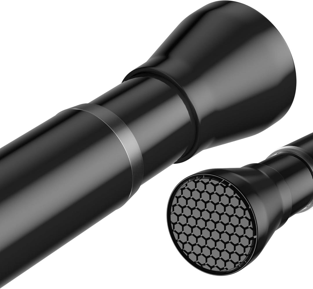 Tension Rods for Windows 28 to 48 Inch - Black Tension Curtain Rod | Spring Tension Rod, No Drill, Non Slip, Adjustable Curtain Rods