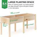 MIXC 72L X 23W Raised Garden Bed Outdoors with Legs, Elevated Reinforced Wooden Large Planter Box for Backyard, Patio, Balcony w/Divider Panel, 6 Legs, 300lb Capacity