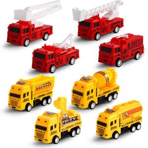 8 Pack Pull Back Cars Vehicle Toys Set, Fire Truck Construction Truck Model for Kids Boys Girls Toddler, Mini Pull Back Vehicles Party Favors Birthday Gift Classroom Prize Pinata Fillers