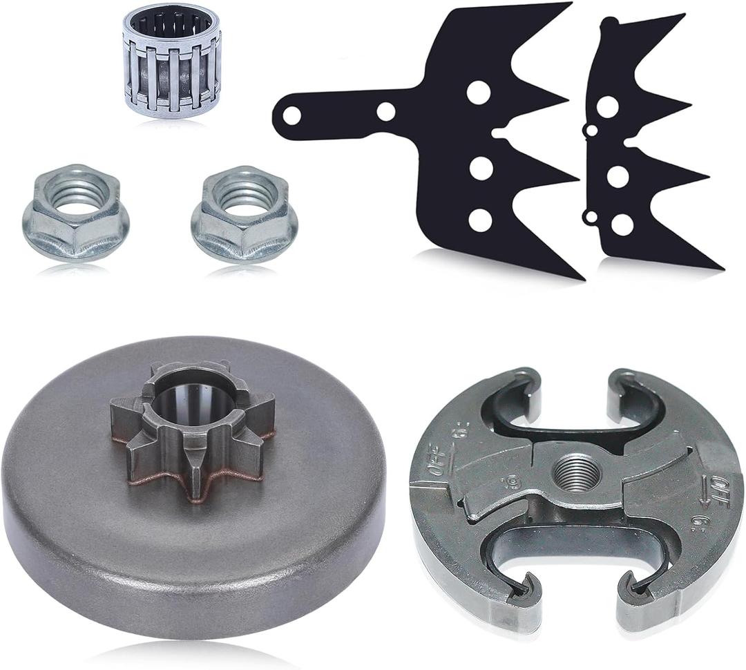 Adefol 325" 7T Clutch Drum Kit for 455 455E 460 Rancher 461 Chainsaw, 455 Clutch Drum Bearing Kit with Bumper Spike Felling Dog Bar Nuts Replacement Parts for 537291702, 537291602, 503973801