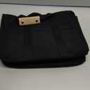 JIECH Canvas Tote Bag with Multi Pockets Crossbody Tote Bag for Women Bible Handbag Everything Tote Bags with Compartments (X-Large, 02 Black)