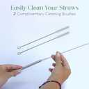 3 x 8-Pack Reusable Stainless Steel Straws with Colored & Black Silicone Tips, Straw Cleaner Brush and Polyester Travel Bag, Reusable Drinking Straws for Tumblers & Mason Jars