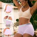 BAMBOO COOL Womens Boy Shorts Underwear Full Coverage High Waist Boxer Briefs Panties for Women 5 Pack (L)