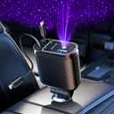 Retractable Car Charger with Starlight, 66W Starlight in Car roof 4 in 1 Retractable Car Phone Charger Adapter, Fast Charging USB C Cable, Compatible with iPhone 17/16/15/14/13/12 (Apple & Type C)