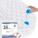 Magik & Kover Bassinet Mattress Pad Cover 15" x 30" - Fit for SNOO Smart Sleeper, Fisher Price Soothing Motions/Rock with Me, Dream On Me Lacy Bassinet, Waterproof, Cotton Terry Surface