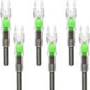 Bgary Lighted Nocks .204'' .244'' ID Led Archery Arrows Nocks 6Pcs for Hunting Shooting Practice (.204''/5.3mm Green)