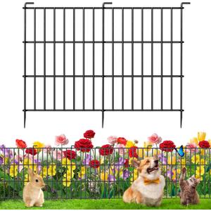 25 Panels Animal Barrier Fence - No Dig Rustproof Metal Garden Fencing, 17in H x 27ft L, Decorative Outdoor Fence for Rabbits Dogs, Durable Protection for Flower Beds and Patios 25 Panels Animal Barrier Fence - No Dig Rustproof Metal Garden Fencing, 17in H x 27ft L, Decorative Outdoor Fence for Rabbits Dogs, Durable Protection for Flower Beds and Patios