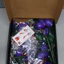 Purple Rose Bouquet Building Set for Girls & Boys - 12 Pack Botanical Collection Gift for Easter Basket Artificial Flowers Botanical Collection Centerpiece Retro Decor