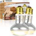 75W Reptile Heat Lamp Bulb 2-Pack,Complete Day & Night Basking Spot Light Combo Including Infrared Heat Lamp