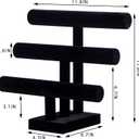 3 Tier Bracelet Holder,Bracelet Display Stand,Black Velvet Jewelry Organizer Displays for Necklace Scrunchies Watches Hair Ties.
