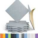 Amantech 12 Pack Acoustic Panels Self Adhesive Sound Proof Foam, High Density Sound Acoustic Panel, 12X12X0.4 Inch Square Panels in Home, Office, Reccording Room, Studio,and more(Blue Gray)