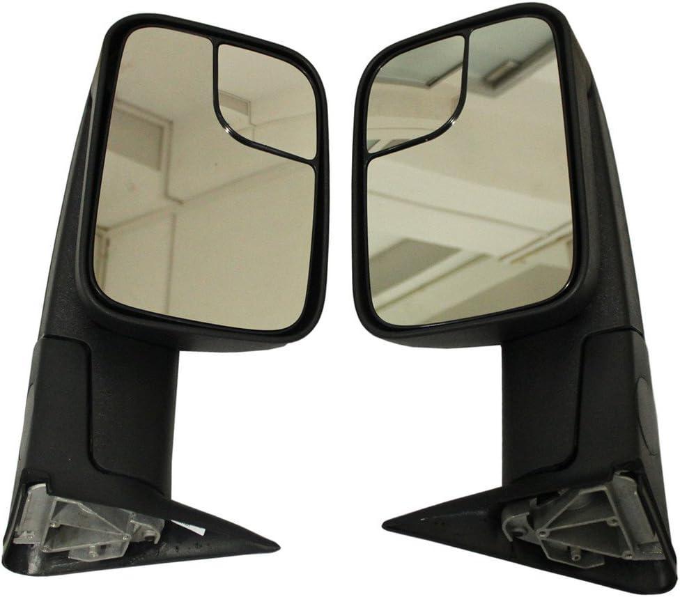 New Black Manual adjusted Side View Mirror Tow Towing Mirrors Left & Right Pair Set Replacement For Dodge Ram 1500 94-01, Ram 2500 3500 Truck 94-02