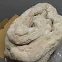 Amlie Home Faux Fur Throw Blanket for Couch, Cozy Fuzzy Fluffy Fur Luxurious Soft Striped Plush Gift Blankets for Family Sofa Chair Bedroom, 55"x70", Beige