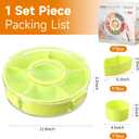 Divided Serving Tray with Lid and Handle, Large Snack Spinner Container, Multi-Purpose Food Platter for Parties, Travel and Picnics, Green