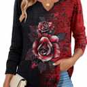 Zeagoo Long Sleeve Shirts for Women Fall V Neck Tops Casual Dressy Blouse Boho Tunic Business Work Clothes School Outfit (XXXL)