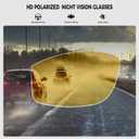 Night Driving Glasses for Men Women Fit Over Sunglasses Anti Glare Polarized HD Night Vision Glasses (F04 Glossy Black Frame/ Night Vision Lens)